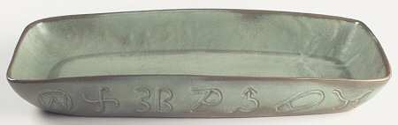 Wagon Wheel Prairie Green 16" Oval Serving Platter