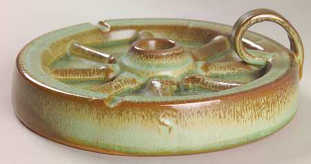 Wagon Wheel Prairie Green Candleholder/Safety Ashtray