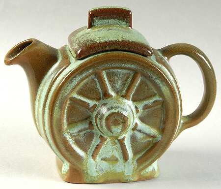 Wagon Wheel Prairie Green Mini Teapot & Lid