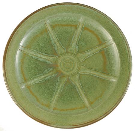 Wagon Wheel Prairie Green Dinner Plate