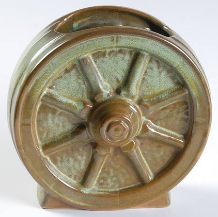 Wagon Wheel Prairie Green 6" Vase