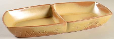 Wagon Wheel Desert Gold 13" Oval Divided Vegetable Bowl