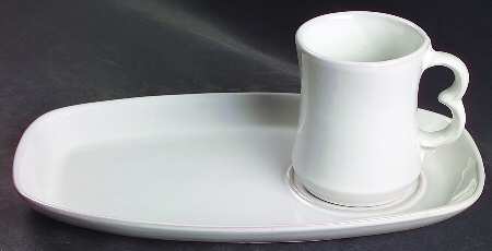 Westwind (White Sand) Snack Plate & Cup Set