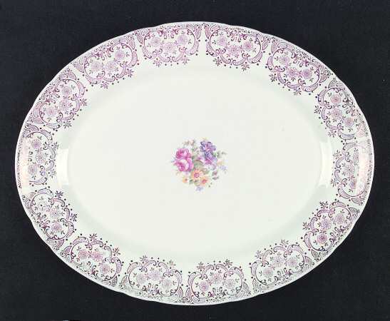 Burgundy Lace 13" Oval Serving Platter