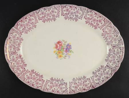 Burgundy Lace 11" Oval Serving Platter