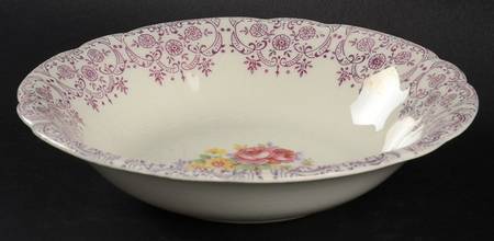 Burgundy Lace Coupe Cereal Bowl by French Saxon