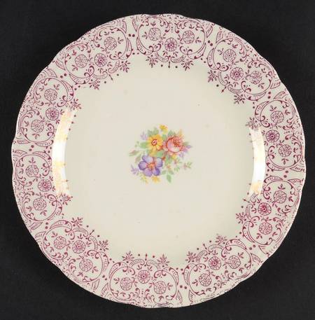 Burgundy Lace Bread & Butter Plate