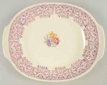 Burgundy Lace 12" Oval Serving Platter