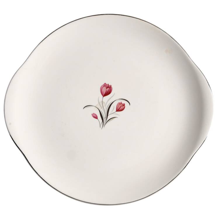 Crocus Handled Cake Plate