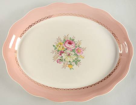 Dusty Rose 13" Oval Serving Platter