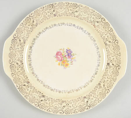 Gold Lace Handled Cake Plate