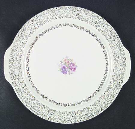 Gold Lace Handled Chop Plate (Round Platter)