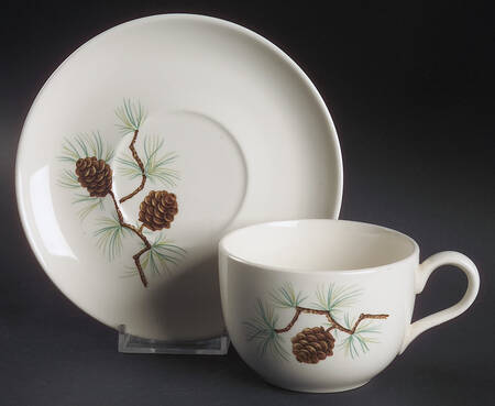 Pine Cone Flat Cup & Saucer Set