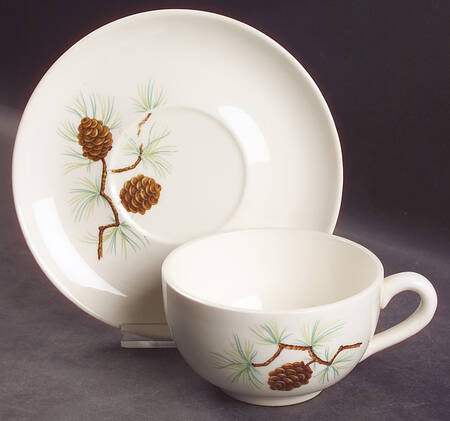 Pine Cone Flat Cup & Saucer Set