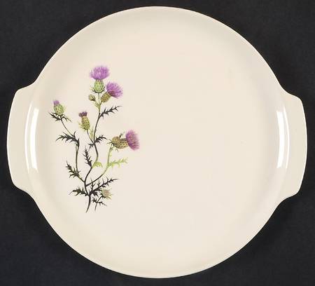 Thistle (No Gold Border) Handled Cake Plate