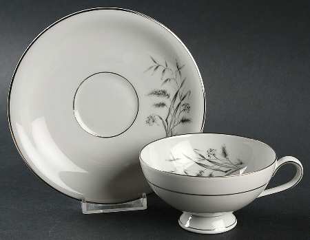 Silver Harvest Footed Cup & Saucer Set