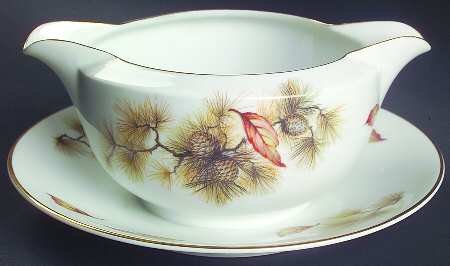 Autumn Gravy Boat with Attached Underplate