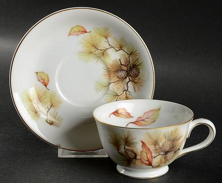 Autumn Footed Cup & Saucer Set