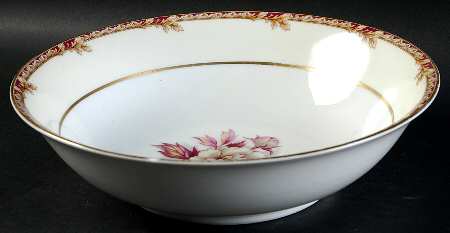 Peony (Band Border) 9" Round Vegetable Bowl