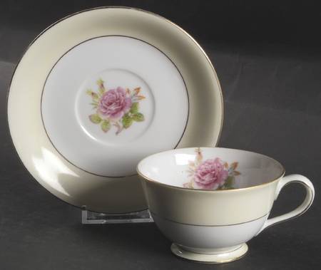 Rosette Footed Cup & Saucer Set by Fuji