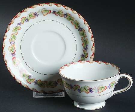 Vineyard Footed Cup & Saucer Set by Fuji
