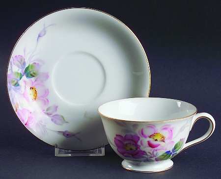 Wild Rose (Occupied Japan) Footed Cup & Saucer Set