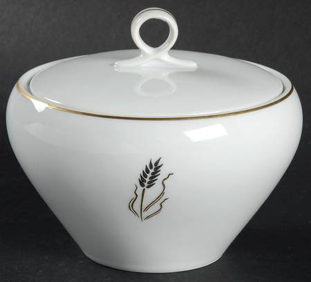 Gold Wheat Sugar Bowl & Lid