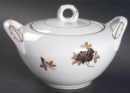 Black Rose Sugar Bowl & Lid