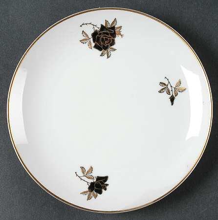 Black Rose Bread & Butter Plate