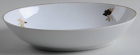 Black Rose 10" Oval Vegetable Bowl