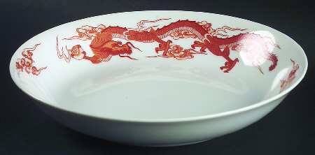 Dragon Red Coupe Soup Bowl