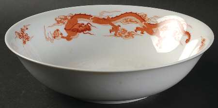 Dragon Red 9" Round Vegetable Bowl