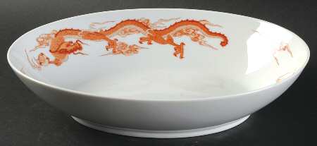 Dragon Red 10" Oval Vegetable Bowl