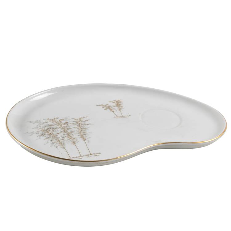 Gold Bamboo Snack Plate