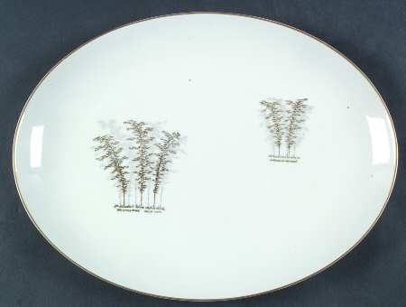 Gold Bamboo 12" Oval Serving Platter