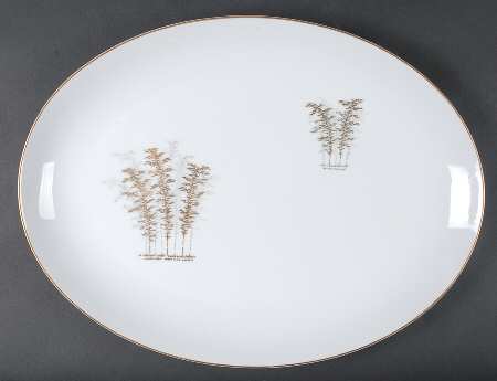 Gold Bamboo 16" Oval Serving Platter