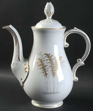 Gold Bamboo Coffee Pot & Lid