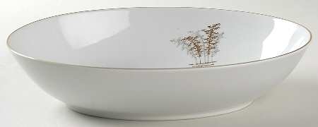 Gold Bamboo 10" Oval Vegetable Bowl