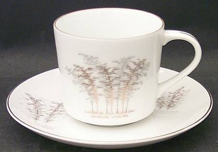 Gold Bamboo Flat Cup & Saucer Set