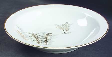Gold Bamboo Rim Soup Bowl by Fukagawa