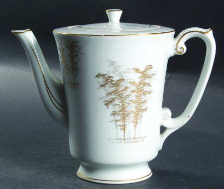 Gold Bamboo Mini Coffee Pot & Lid