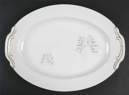 Gold Bamboo 16" Oval Serving Platter
