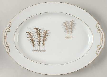Gold Bamboo 12" Oval Serving Platter