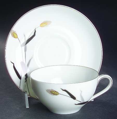 Gold Wave Flat Cup & Saucer Set