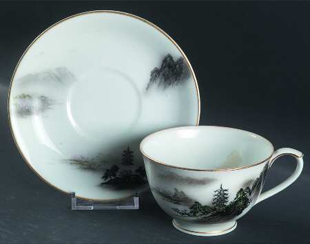 Landscape Footed Cup & Saucer Set