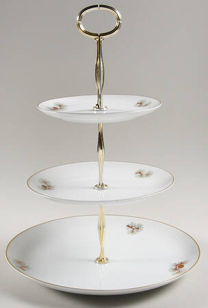 Pine Cone (Coupe Shape) 13 7/8"-14 1/4" 3-Tiered Serving Tray(DP,SP,BB) HC