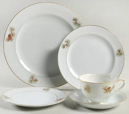 Pine Cone (Rim Shape) 5 Piece Place Setting