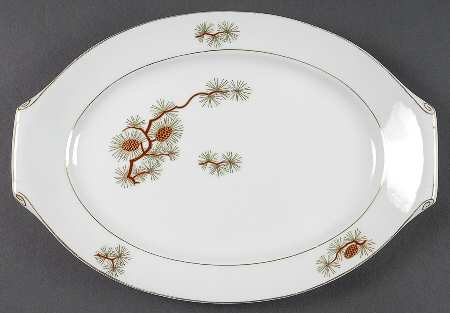 Pine Cone (Rim Shape) 13" Oval Serving Platter