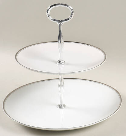 Platinum 6 5/8"-10"  2 Tiered Serving Tray (Dp, Sp) HC