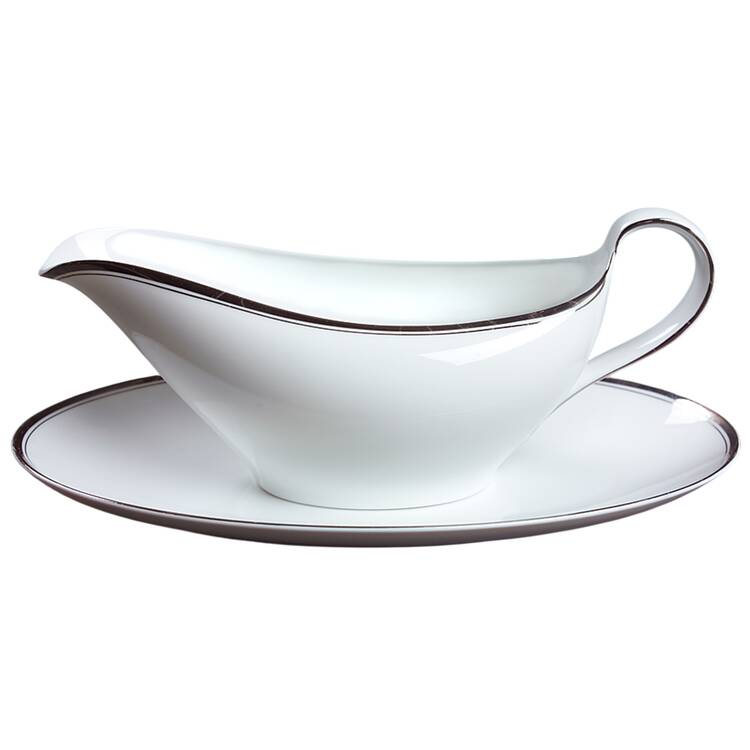 Platinum Gravy Boat & Underplate/Relish by Fukagawa